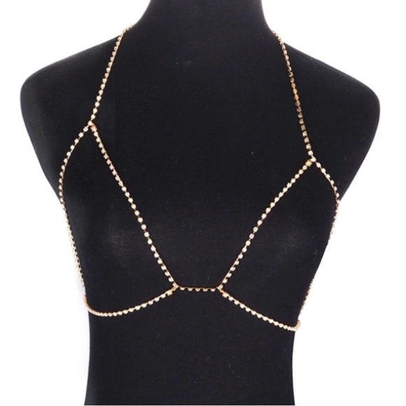 Crystal Rhinestone Body Chain Bralette - Picture 4 of 7
